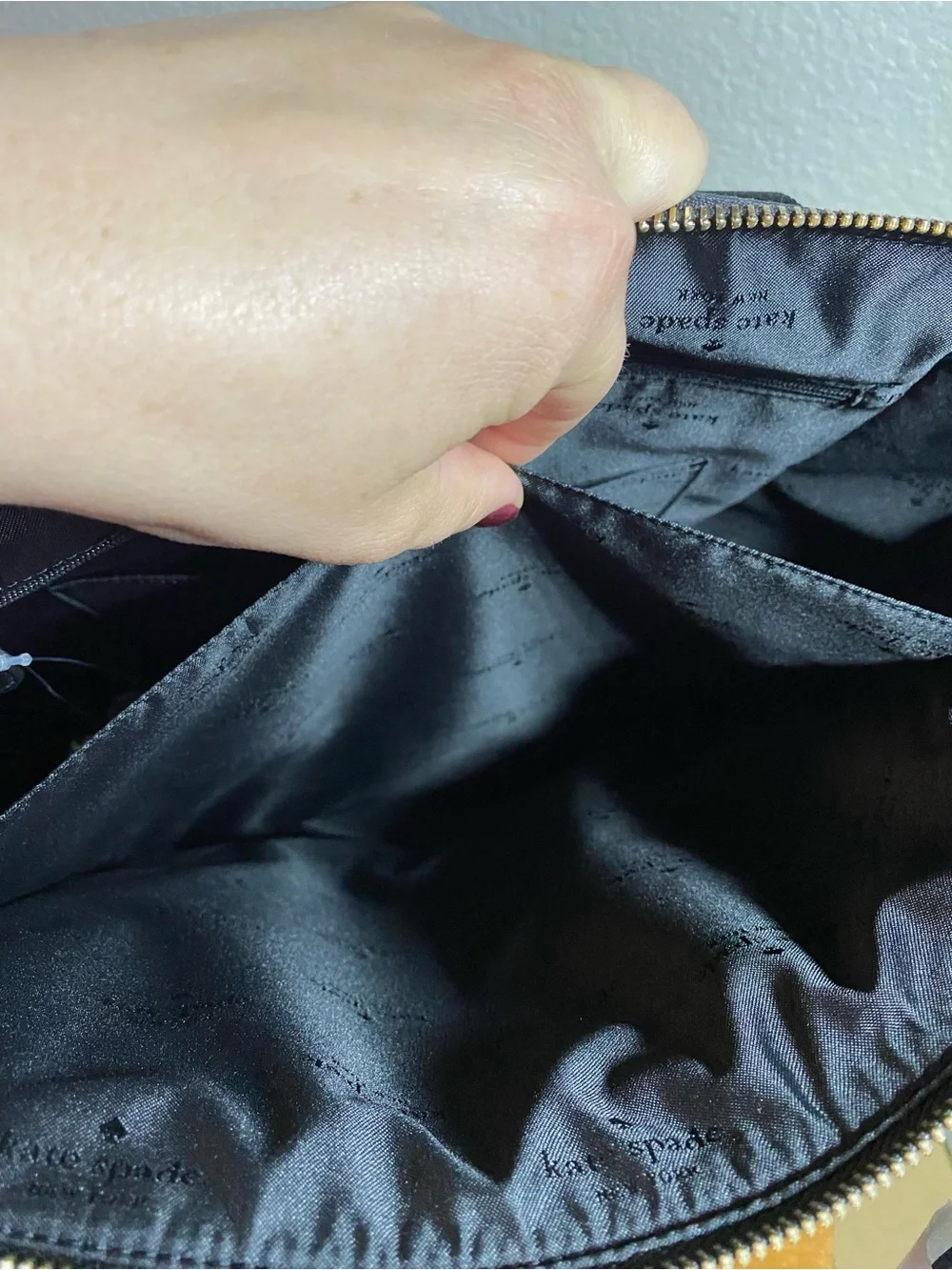 kate spade Black Nylon Laptop Tote with Gold Hardware